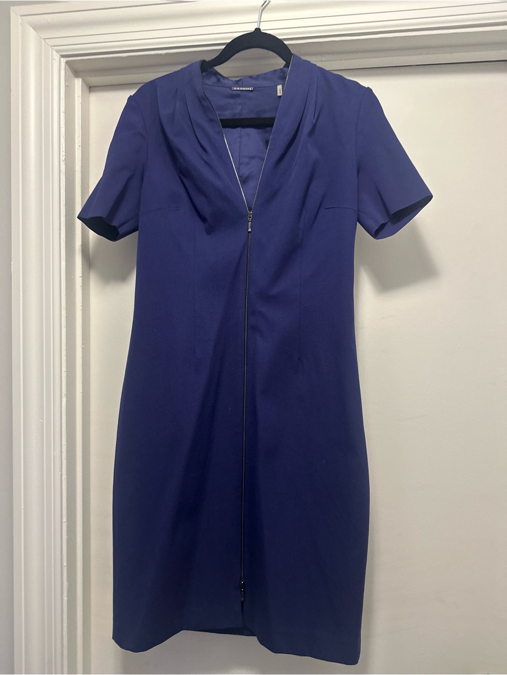 NWT Elie Tahari Indigo Asymmetrical Zip-Front Dress